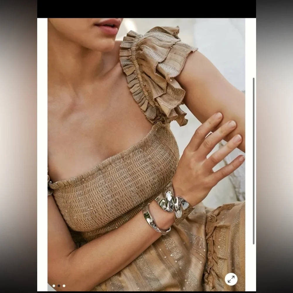 Anthropologie PQ Swim Carrie Square-Neck Tier Dress size Medium/Large - Picture 2 of 12